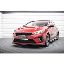 Maxton - Lame du pare-chocs avant / Splitter V.3 Kia Ceed GT / GT-Line Mk3 / Proceed Mk1 Noir Brillant