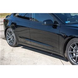 Maxton - Set des diffuseur des bas de caisse Tesla Model 3 / Model 3 Performance Mk1 / Mk1 Facelift Noir Brillant