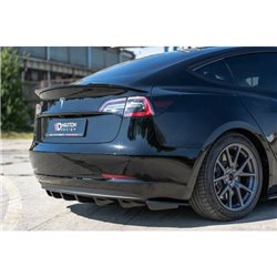 Maxton - Rajout du pare-chocs arriere Tesla Model 3 Noir Brillant
