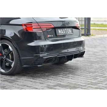 Maxton - Lame Du Pare-Chocs Arriere Audi RS3 8V FL Sportback Noir Brillant
