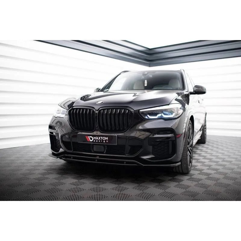 Maxton - Lame du pare-chocs avant / Splitter BMW X5 G05 M-pack Noir Brillant