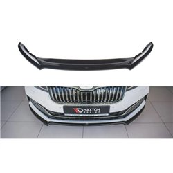 Maxton - Lame Du Pare-Chocs Avant V.1 Skoda Superb Liftback / Combi Mk3 Facelift Noir Brillant