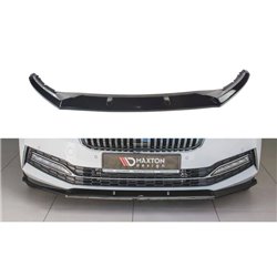 Maxton - Lame Du Pare-Chocs Avant V.2 Skoda Superb Liftback / Combi Mk3 Facelift Noir Brillant