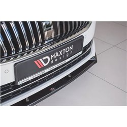 Maxton - Lame Du Pare-Chocs Avant V.2 Skoda Superb Liftback / Combi Mk3 Facelift Noir Brillant