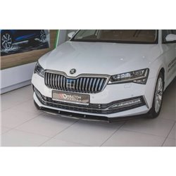 Maxton - Lame Du Pare-Chocs Avant V.2 Skoda Superb Liftback / Combi Mk3 Facelift Noir Brillant