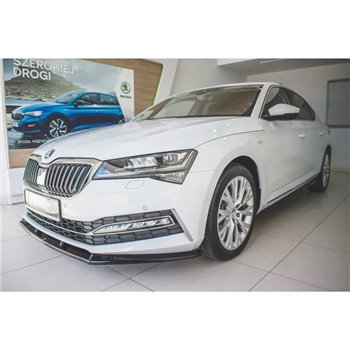 Maxton - Lame Du Pare-Chocs Avant V.2 Skoda Superb Liftback / Combi Mk3 Facelift Noir Brillant