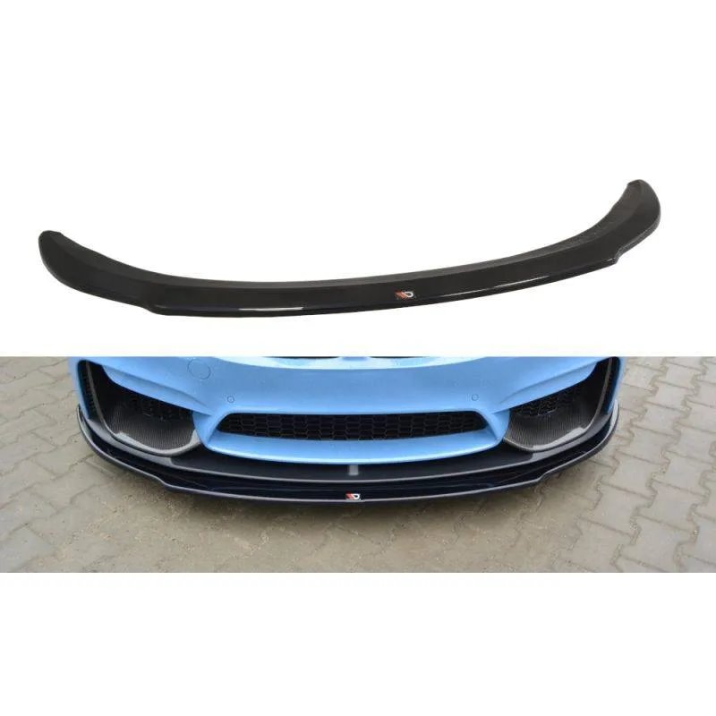 Maxton - Lame du pare-chocs avant / Splitter BMW M4 F82 M-performance Noir Brillant