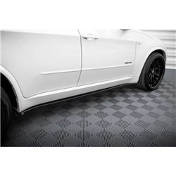 Maxton - Set des diffeuseur des bas de caisse BMW X5 E70 Facelift M-pack Noir Brillant