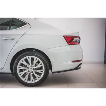 Maxton - Lame Du Pare-Chocs Arriere Skoda Superb Liftback / Combi Mk3 Facelift Noir Brillant