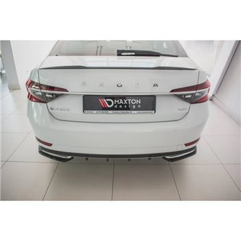 Maxton - Lame Du Pare-Chocs Arriere Skoda Superb Liftback / Combi Mk3 Facelift Noir Brillant