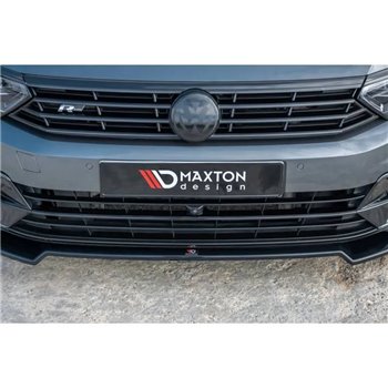 Maxton - Lame du pare-chocs avant / Lame V.2 Volkswagen Passat R-Line B8 Noir Brillant