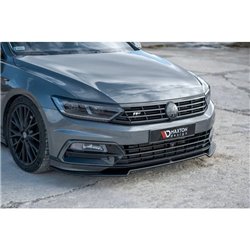 Maxton - Lame du pare-chocs avant / Lame V.2 Volkswagen Passat R-Line B8 Noir Brillant