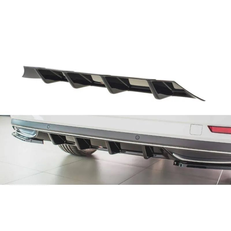 Maxton - Rajout du pare-chocs arriere Skoda Superb Liftback / Combi Mk3 FL Noir Brillant