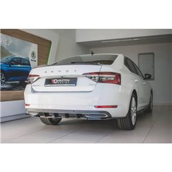 Maxton - Rajout du pare-chocs arriere Skoda Superb Liftback / Combi Mk3 FL Noir Brillant