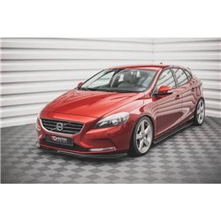 Maxton - Lame du pare-chocs avant / Lame Volvo V40 Noir Brillant