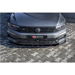 Maxton - Lame du pare-chocs avant / Lame V.1 Volkswagen Passat R-Line B8 Noir Brillant