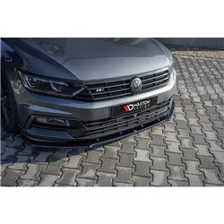Maxton - Lame du pare-chocs avant / Lame V.1 Volkswagen Passat R-Line B8 Noir Brillant