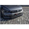 Maxton - Lame du pare-chocs avant / Lame V.1 Volkswagen Passat R-Line B8 Noir Brillant