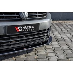 Maxton - Lame du pare-chocs avant / Lame V.1 Volkswagen Passat R-Line B8 Noir Brillant