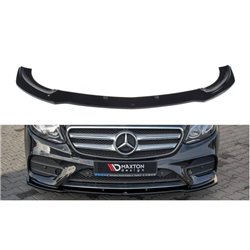 Maxton - Lame du pare-chocs avant / Splitter Mercedes-Benz E43 AMG / AMG-Line Sedan / Estate W213 / S213 Noir Brillant