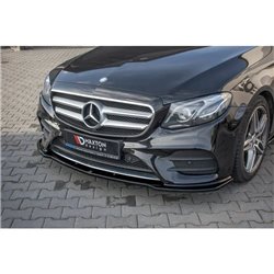 Maxton - Lame du pare-chocs avant / Lame Mercedes-Benz E43 AMG / AMG-Line Sedan / Estate W213 / S213 Noir Brillant