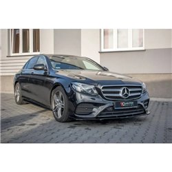 Maxton - Lame du pare-chocs avant / Lame Mercedes-Benz E43 AMG / AMG-Line Sedan / Estate W213 / S213 Noir Brillant