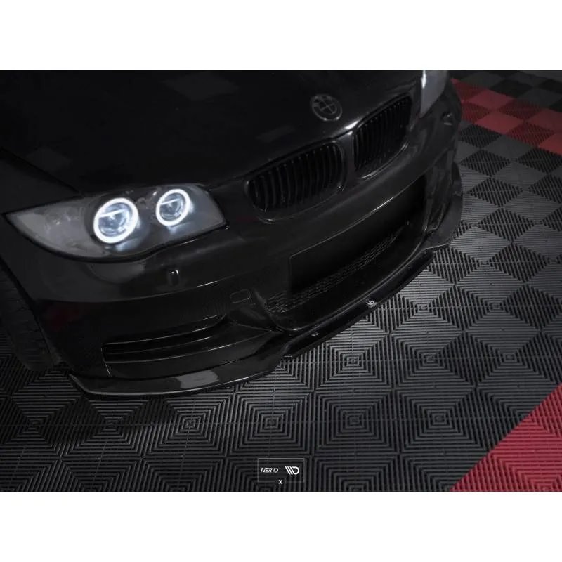 Maxton - Lame Du Pare-Chocs Avant V.1 BMW 1 M-Pack E82 Facelift Noir Brillant