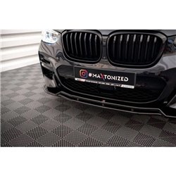 Maxton - Lame Du Pare-Chocs Avant V.1 BMW X3 M40d / M40i / M-Pack G01 Noir Brillant