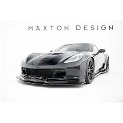 Maxton - Lame Du Pare-Chocs Avant V.1 Chevrolet Corvette Stingray / Z06 C7 Noir Brillant