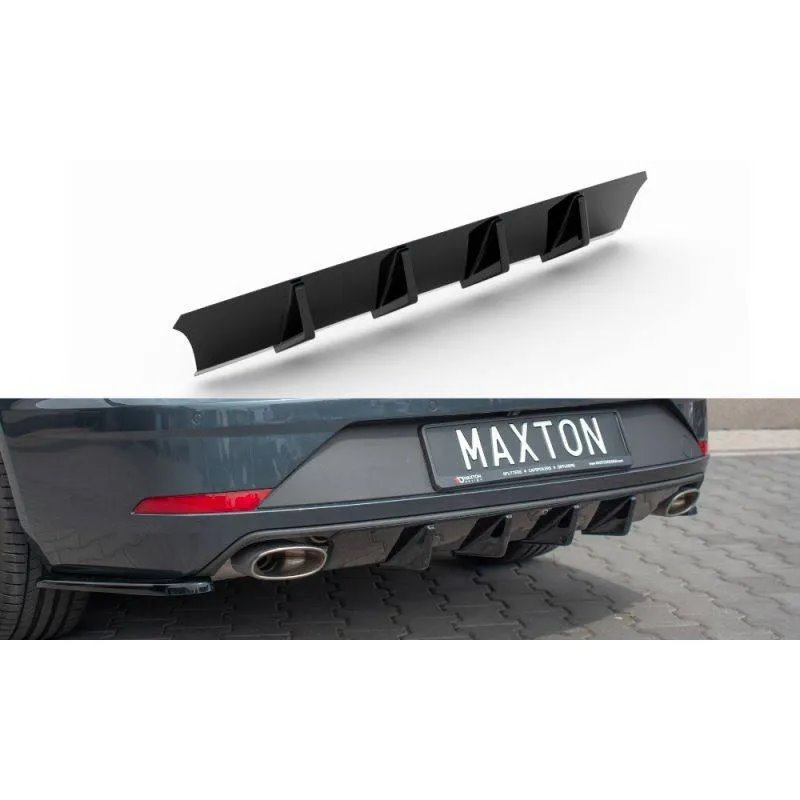 Maxton - Rajout Du Pare-Chocs Arriere V.1 Seat Leon Cupra Mk3 FL Sportstourer Noir Brillant