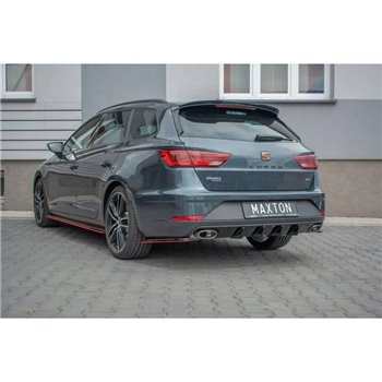 Maxton - Rajout Du Pare-Chocs Arriere V.1 Seat Leon Cupra Mk3 FL Sportstourer Noir Brillant