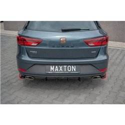 Maxton - Rajout Du Pare-Chocs Arriere V.1 Seat Leon Cupra Mk3 FL Sportstourer Noir Brillant