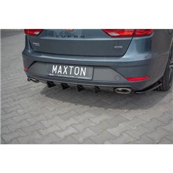 Maxton - Rajout Du Pare-Chocs Arriere V.1 Seat Leon Cupra Mk3 FL Sportstourer Noir Brillant