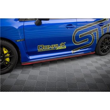 Maxton - SET DES DIFFUSEUR DES BAS DE CAISSE V.2 SUBARU WRX STI Noir Brillant + Rouge
