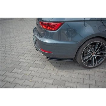 Maxton - Lame Du Pare-Chocs Arriere V.1 Seat Leon Cupra Mk3 FL Sportstourer Noir Brillant