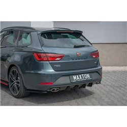 Maxton - Lame Du Pare-Chocs Arriere V.1 Seat Leon Cupra Mk3 FL Sportstourer Noir Brillant
