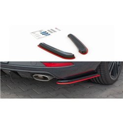 Maxton - Lame Du Pare-Chocs Arriere V.4 Seat Leon Cupra Mk3 FL Sportstourer Noir Brillant + Rouge