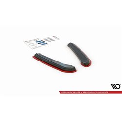 Maxton - Lame Du Pare-Chocs Arriere V.4 Seat Leon Cupra Mk3 FL Sportstourer Noir Brillant + Rouge