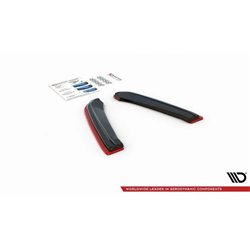 Maxton - Lame Du Pare-Chocs Arriere V.4 Seat Leon Cupra Mk3 FL Sportstourer Noir Brillant + Rouge
