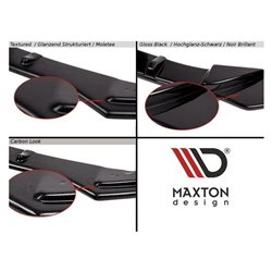 Maxton - Lame Du Pare-Chocs Arriere V.4 Seat Leon Cupra Mk3 FL Sportstourer Noir Brillant + Rouge