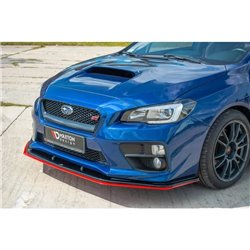 Maxton - LAME DU PARE-CHOCS AVANT / SPLITTER V.4 SUBARU WRX STI Noir Brillant + Rouge