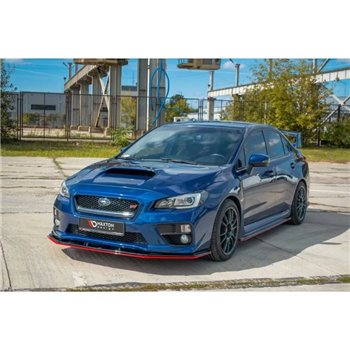Maxton - LAME DU PARE-CHOCS AVANT / SPLITTER V.4 SUBARU WRX STI Noir Brillant + Rouge