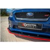 Maxton - LAME DU PARE-CHOCS AVANT / SPLITTER V.4 SUBARU WRX STI Noir Brillant + Rouge