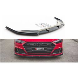 Maxton - Lame Du Pare-Chocs Avant V.2 Audi A7 S-Line C8 / S7 C8 / C8 Facelift / S7 Facelift Noir Brillant