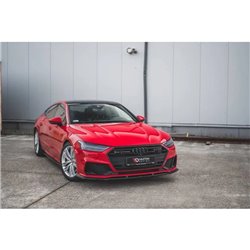 Maxton - Lame Du Pare-Chocs Avant V.2 Audi A7 S-Line C8 / S7 C8 / C8 Facelift / S7 Facelift Noir Brillant