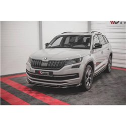 Maxton - Lame Du Pare-Chocs Avant Skoda Kodiaq Mk1 Sportline/RS Noir Brillant