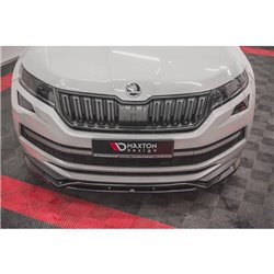Maxton - Lame Du Pare-Chocs Avant Skoda Kodiaq Mk1 Sportline/RS Noir Brillant