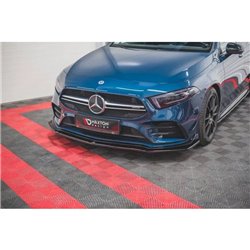 Maxton - Lame Du Pare-Chocs Avant V.1 Mercedes A35 AMG Aero W177 Noir Brillant