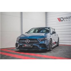 Maxton - Lame Du Pare-Chocs Avant V.1 Mercedes A35 AMG Aero W177 Noir Brillant