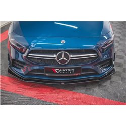 Maxton - Lame Du Pare-Chocs Avant V.1 Mercedes A35 AMG Aero W177 Noir Brillant